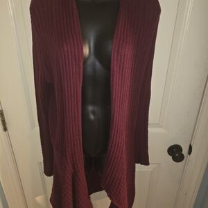 St. John's Bay Deep Red Open Cardigan